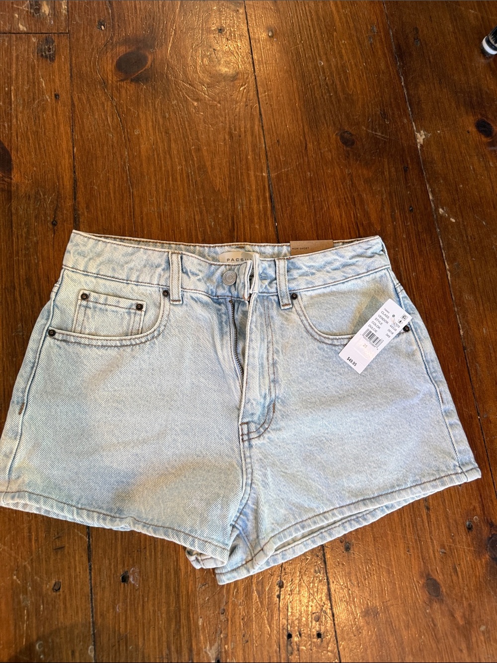 PacSun Mom Shorts High-Rise Light Blue Denim Jean Shorts for Women
